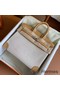 Hermes Birkin 25 Handmade Bag In Toile & Biscuit Swift Leather Replica