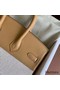 Hermes Birkin 25 Handmade Bag In Toile & Biscuit Swift Leather Replica