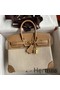 Hermes Birkin 25 Handmade Bag In Toile & Chai Epsom Leather Replica