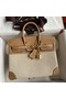 Hermes Birkin 25 Handmade Bag In Toile & Chai Epsom Leather Replica