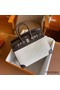 Hermes Birkin 25 Handmade Bag In Toile & Chocolat Swift Leather Replica