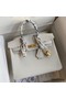 Hermes Birkin 25 Handmade Bag In White Epsom Calfskin Replica