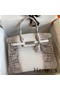 Hermes Birkin 25 Retourne Bag In Himalaya Niloticus Crocodile Skin Replica