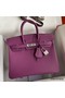 Hermes Birkin 25 Retourne Handmade Bag In Anemone Epsom Calfskin Replica