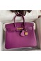 Hermes Birkin 25 Retourne Handmade Bag In Anemone Swift Calfskin Replica