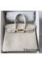 Hermes Birkin 25 Retourne Handmade Bag In Beton Ostrich Leather Replica