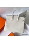Hermes Birkin 25 Retourne Handmade Bag In Beton Ostrich Leather Replica