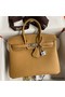 Hermes Birkin 25 Retourne Handmade Bag In Biscuit Clemence Leather Replica