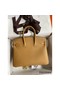 Hermes Birkin 25 Retourne Handmade Bag In Biscuit Clemence Leather Replica
