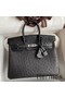 Hermes Birkin 25 Retourne Handmade Bag In Black Ostrich Leather Replica