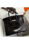 Hermes Birkin 25 Retourne Handmade Bag In Black Shiny Alligator Leather Replica