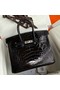 Hermes Birkin 25 Retourne Handmade Bag In Black Shiny Alligator Leather Replica