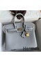 Hermes Birkin 25 Retourne Handmade Bag In Blue Glacier Clemence Leather Replica