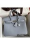 Hermes Birkin 25 Retourne Handmade Bag In Blue Lin Clemence Leather Replica