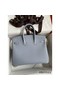 Hermes Birkin 25 Retourne Handmade Bag In Blue Lin Clemence Leather Replica