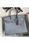 Hermes Birkin 25 Retourne Handmade Bag In Blue Lin Epsom Calfskin Replica