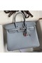 Hermes Birkin 25 Retourne Handmade Bag In Blue Lin Epsom Calfskin Replica