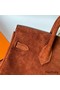Hermes Birkin 25 Retourne Handmade Bag In Brown Doblis Suede Leather Replica