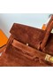 Hermes Birkin 25 Retourne Handmade Bag In Brown Doblis Suede Leather Replica