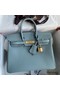 Hermes Birkin 25 Retourne Handmade Bag In Ciel Clemence Leather Replica