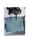 Hermes Birkin 25 Retourne Handmade Bag In Ciel Clemence Leather Replica