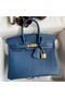 Hermes Birkin 25 Retourne Handmade Bag In Deep Blue Swift Calfskin Replica