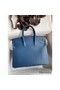 Hermes Birkin 25 Retourne Handmade Bag In Deep Blue Swift Calfskin Replica