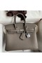 Hermes Birkin 25 Retourne Handmade Bag In Etain Clemence Leather Replica