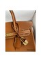 Hermes Birkin 25 Retourne Handmade Bag In Gold Barenia Calfskin Replica