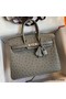 Hermes Birkin 25 Retourne Handmade Bag In Gris Tourterelle Ostrich Leather Replica