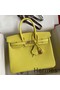 Hermes Birkin 25 Retourne Handmade Bag In Lime Epsom Calfskin Replica