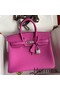Hermes Birkin 25 Retourne Handmade Bag In Magnolia Clemence Leather Replica