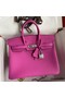 Hermes Birkin 25 Retourne Handmade Bag In Magnolia Clemence Leather Replica