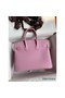 Hermes Birkin 25 Retourne Handmade Bag In Mauve Sylvestre Clemence Leather Replica
