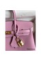 Hermes Birkin 25 Retourne Handmade Bag In Mauve Sylvestre Clemence Leather Replica