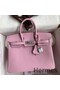 Hermes Birkin 25 Retourne Handmade Bag In Mauve Sylvestre Swift Calfskin Replica