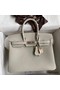 Hermes Birkin 25 Retourne Handmade Bag In Pearl Grey Clemence Leather Replica