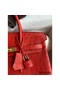 Hermes Birkin 25 Retourne Handmade Bag In Red Ostrich Leather Replica