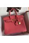 Hermes Birkin 25 Retourne Handmade Bag In Rose Lipstick Clemence Leather Replica