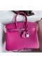 Hermes Birkin 25 Retourne Handmade Bag In Rose Purple Swift Calfskin Replica