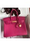 Hermes Birkin 25 Retourne Handmade Bag In Rose Tyrien Clemence Leather Replica