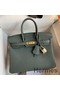 Hermes Birkin 25 Retourne Handmade Bag In Vert Amande Clemence Leather Replica