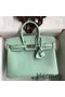 Hermes Birkin 25 Retourne Handmade Bag In Vert D'eau Matte Alligator Leather Replica