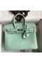 Hermes Birkin 25 Retourne Handmade Bag In Vert D'eau Matte Alligator Leather Replica