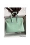 Hermes Birkin 25 Retourne Handmade Bag In Vert D'eau Matte Alligator Leather Replica