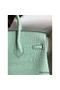 Hermes Birkin 25 Retourne Handmade Bag In Vert D'eau Matte Alligator Leather Replica