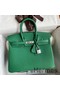 Hermes Birkin 25 Retourne Handmade Bag In Vert Vertigo Clemence Leather Replica