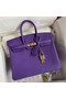 Hermes Birkin 25 Retourne Handmade Bag In Violet Clemence Leather Replica