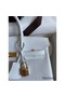 Hermes Birkin 25 Retourne Handmade Bag In White Clemence Leather Replica