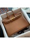 Hermes Birkin 25 Retourne Handmade Bag in Gold Togo Leather Replica